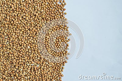 Background from buckwheat. Stock Photo