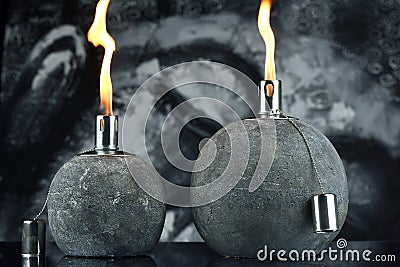 Background of a buddha and fire Stock Photo