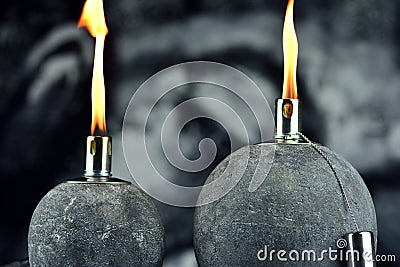 Background of a buddha and fire Stock Photo