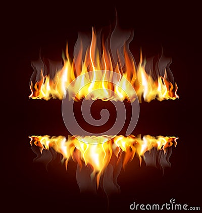 Background with a burning flame Vector Illustration