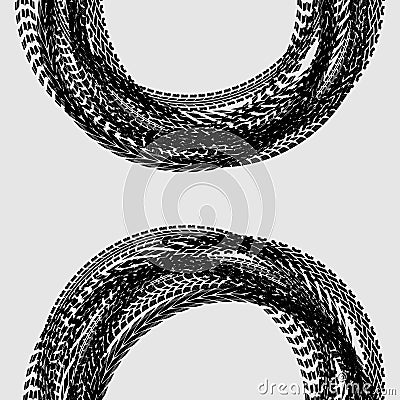 Background with car tires Vector Illustration