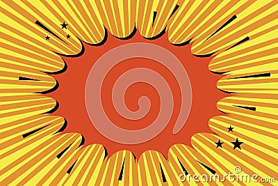 Background from cartoon bang. Abstract boom from a bomb. Red yellow and orange halftone explosion Vector Illustration