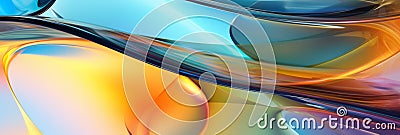 Background of cascading glass shapes dynamic pattern of overlapping wavy glass elements Stock Photo