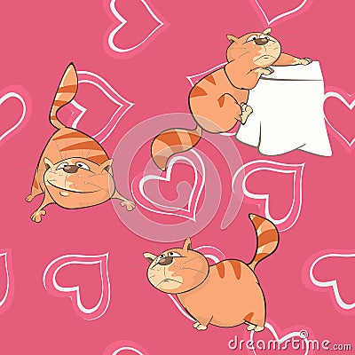 A background with cats. Seamless pattern Vector Illustration