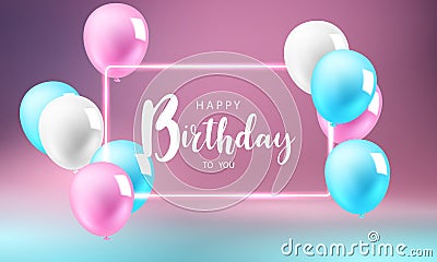 Background Celebrating Your Birthday With Beautiful Balloons vector illustration Vector Illustration