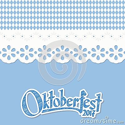 background with checkered pattern for Oktoberfest 2017 Vector Illustration
