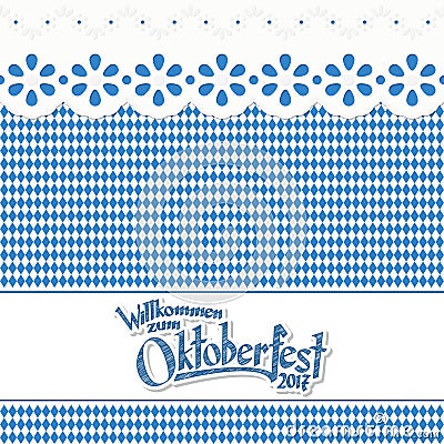 background with checkered pattern for Oktoberfest 2017 Vector Illustration