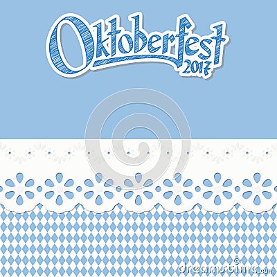 background with checkered pattern for Oktoberfest 2017 Vector Illustration