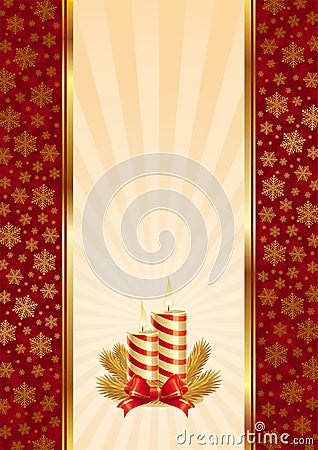 Background with Christmas candles Vector Illustration