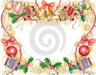 Background with christmas symbols Stock Photo