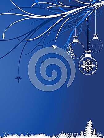 Background with Christmas toys Vector Illustration