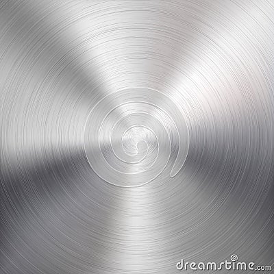 Background with Circular Metal Brushed Texture Vector Illustration