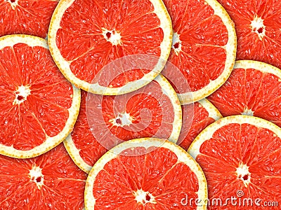 Background with citrus-fruit of grapefruit slices Stock Photo