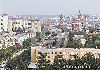 Background cityscape panorama view of the city of Yoshkar-Ola Stock Photo