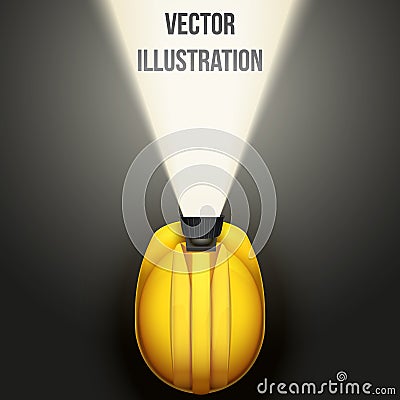 Background of Classic vintage miners helmet with Vector Illustration