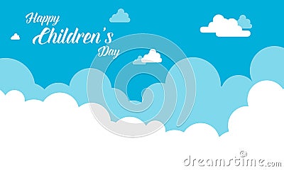 Background cloud design for childrens day Vector Illustration