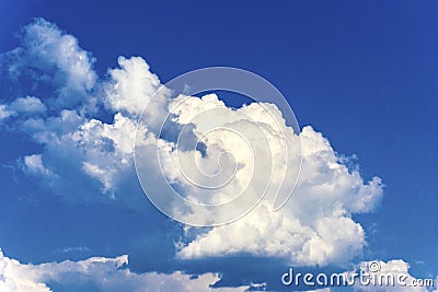 Background of clouds in the blue sky. Stock Photo