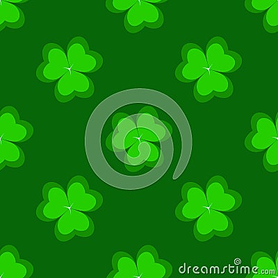 Background of clover on a white background for the holiday of St. Patrick s Day Vector Illustration