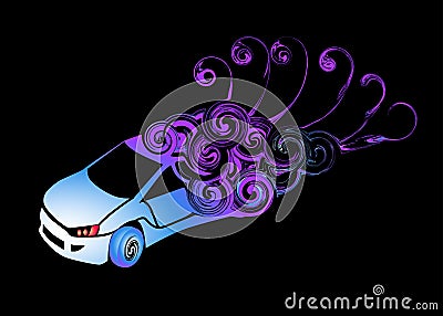 Beautiful Abstract car rally and colorful blue purple culex silhouette wallpaper Vector Illustration