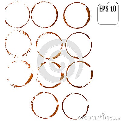 Background coffee ring. Real coffe. Vector Illustration