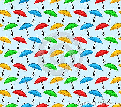 Background with color umbrellas. Vector Illustration