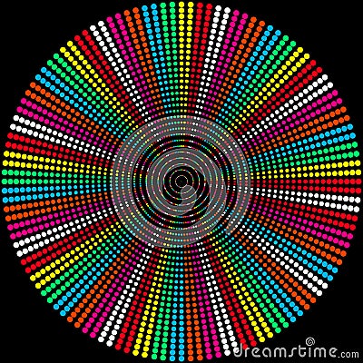 Background of colored balls on a black Vector Illustration