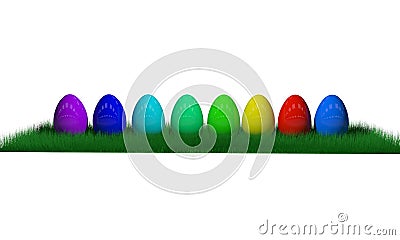 Background of colored easter egss, 3d render Stock Photo