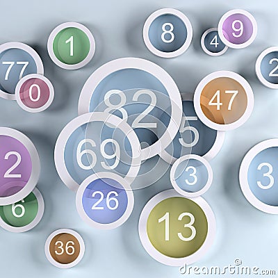 Background colored lens with numbers Cartoon Illustration