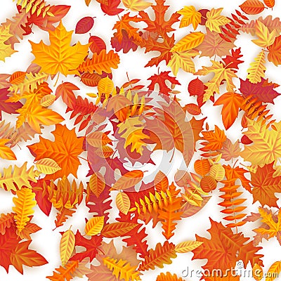 Background of colored wet autumnal maple leaves. EPS 10 Vector Illustration