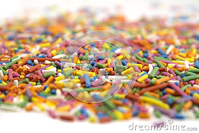 Background of candy sprinkles confetti Stock Photo
