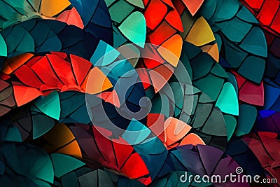 background of colorful fragments of scales, abstract mosaic generative ai Stock Photo