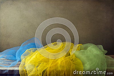 Background with colorful gauze scarf Stock Photo