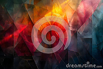 Background with colorful geometric abstractions and shapes, creating unique and unusual compositions. The colors bright Stock Photo
