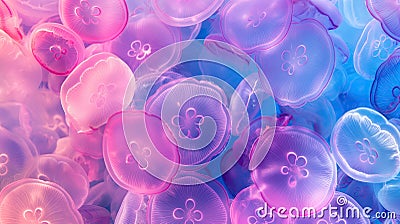 Background of colorful jellyfish Stock Photo