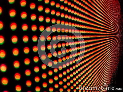 Background of colorful luminous circles, close-up of a led screen Stock Photo
