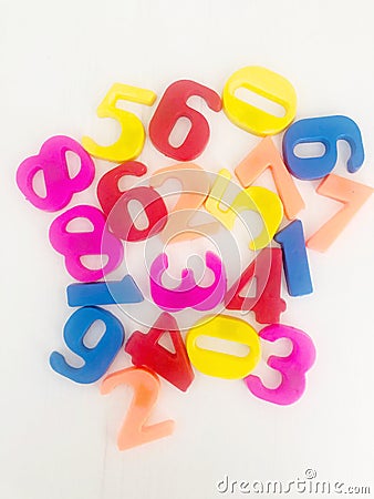 Background and colorful Numbers on it Stock Photo