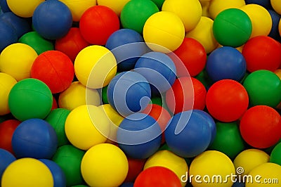 Background of colorful plastic balls at playground Stock Photo