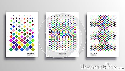 Background with colorful rhombus pattern set. Design for flyer, poster, brochure cover, typography or other printing products Vector Illustration