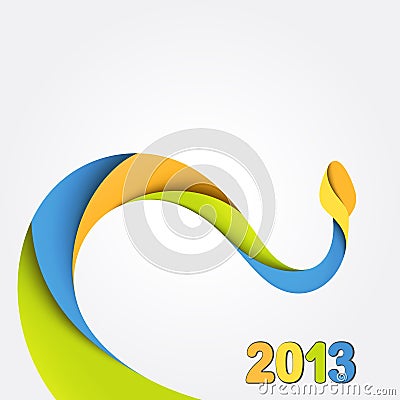 Background with colorful snake Vector Illustration