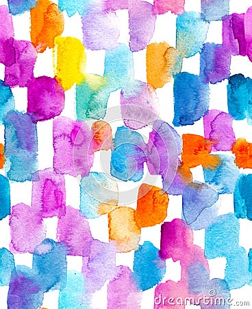 Background with colorful watercolor spots. Seamless pattern. Stock Photo