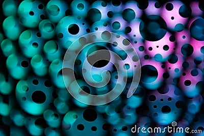 Background of colourful surreal and chaotic abstract light circles. Stock Photo