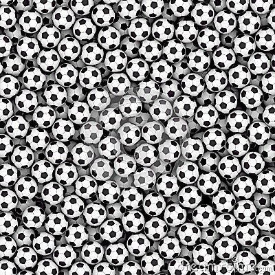 Background composed of many soccer balls Stock Photo