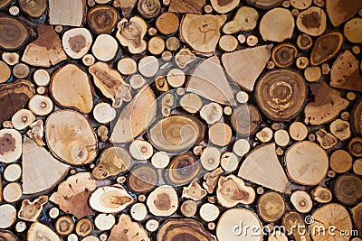 The background is composed of texture sections of different wood. Stock Photo
