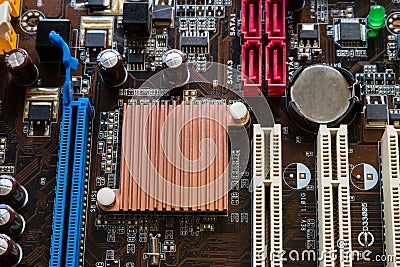 Background of computer chip closeup Stock Photo