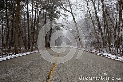 Background Concept Future Lies Ahead Path Yellow Line Road Nowhere Solitude Stock Photo