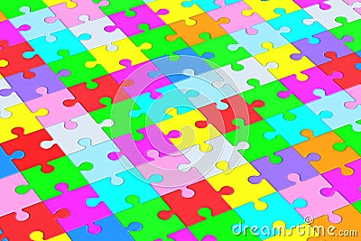 Background of connected colorful puzzle jiggle pieces Stock Photo