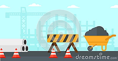 Background of construction site. Vector Illustration