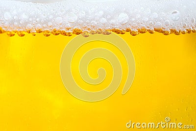 Background Cool beers with beer bubbles on top a glass at the party Stock Photo