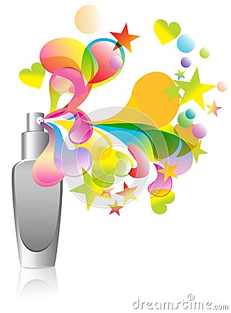 Background with cosmetic bottle splash Vector Illustration