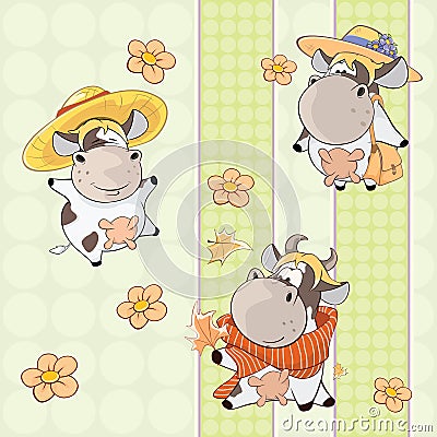 A background with cows seamless pattern Vector Illustration